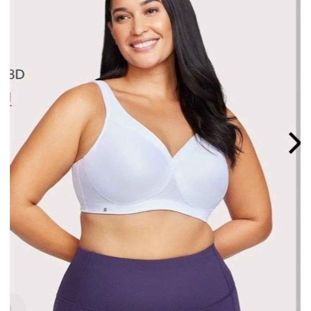 Glamorise Magic Lift Seamless Wireless Sports Bra 40DD White